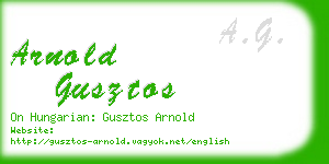 arnold gusztos business card